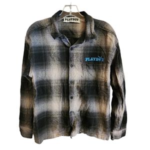 Playboy By PacSun Shadow Plaid Flannel Shirt size small